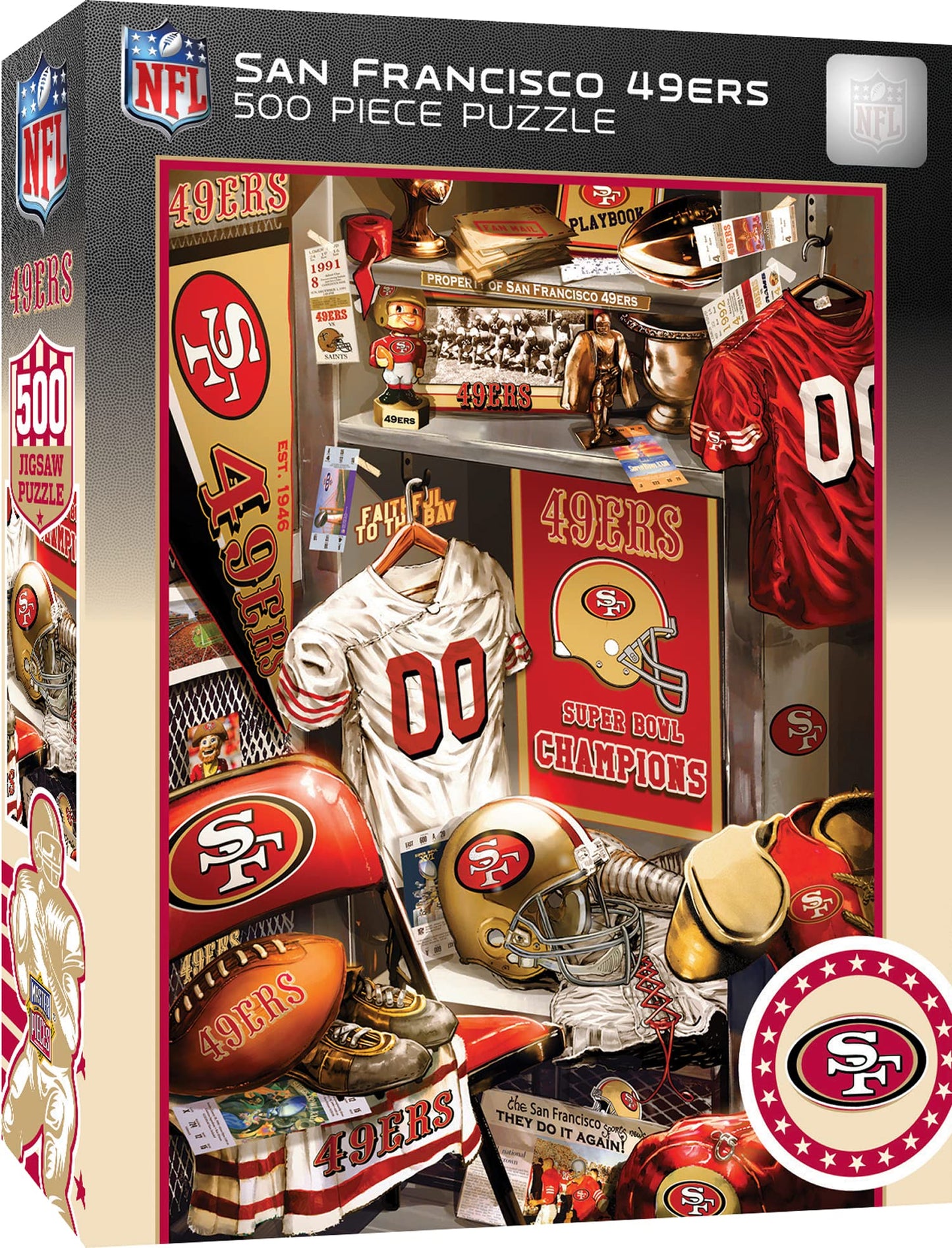 Masterpieces Game Day 500 Piece Jigsaw Puzzle For Adults - Nfl San Francisco 49Ers Locker Room - 15'X21'