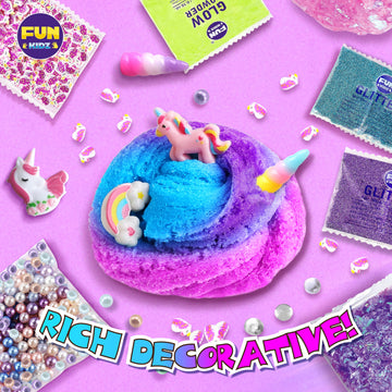 Fluffy Unicorn Slime Kit For Girls, Funkidz Cloud Slime Gift For Ages 6+ Kids Fun Slime Making Kit Awesome Craft Toy Birthday Pr