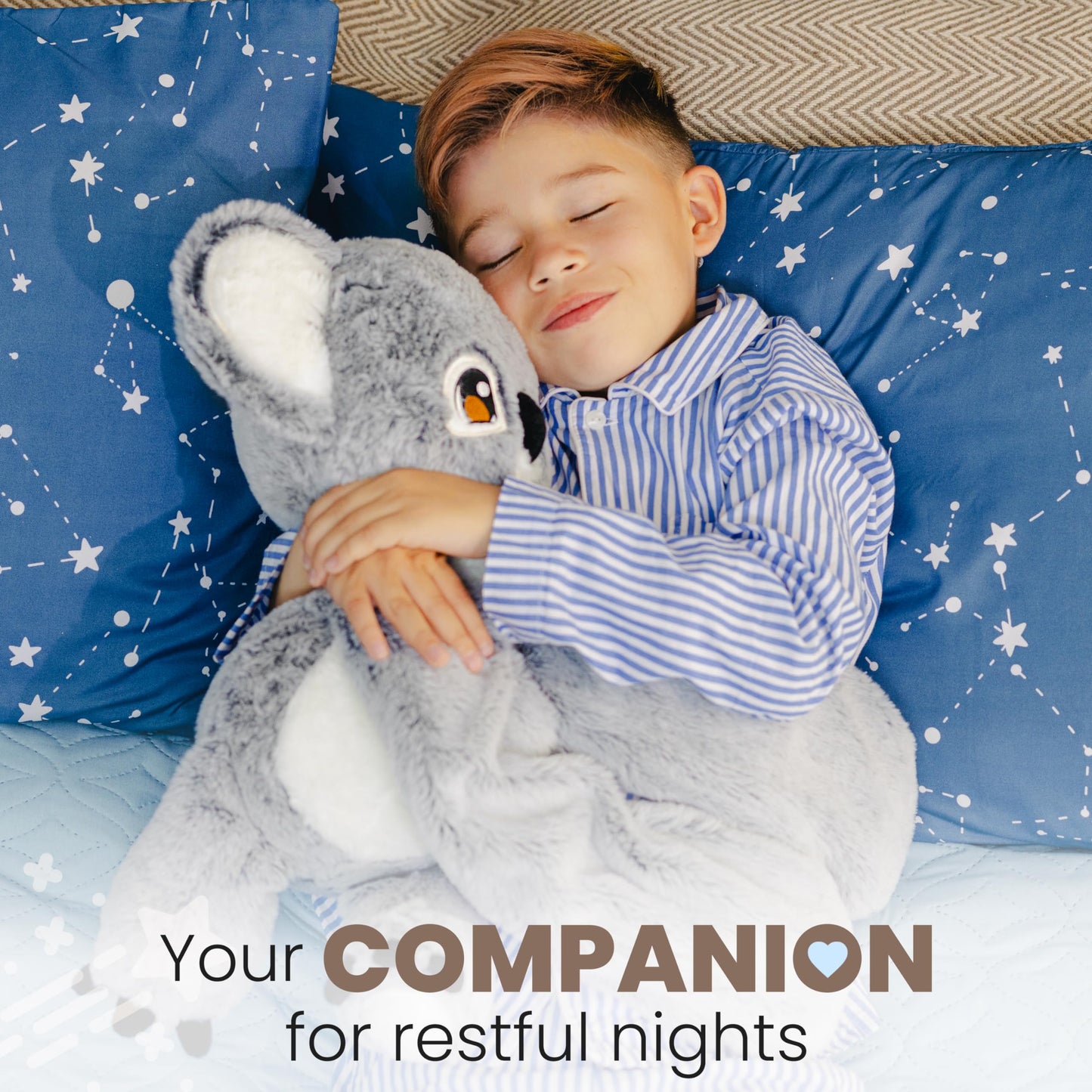 Huggle Healers Koala Weighted Stuffed Animal - 40" Plush, 4.5lb, Grey - Ideal for Adults, Teens & Kids
