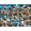 Christmas 1000 Piece Puzzle For Adults, Busy Santa Claus Jigsaw Puzzle Challenging Night Game, Winter Holiday Puzzles Interlock