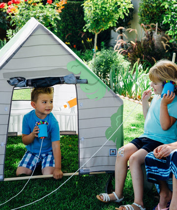 Pacific Play Tents 69790 Kids Tree House Hide-Away Wood Pole Frame Playhouse, 43'' X 43'' X 45'', Green