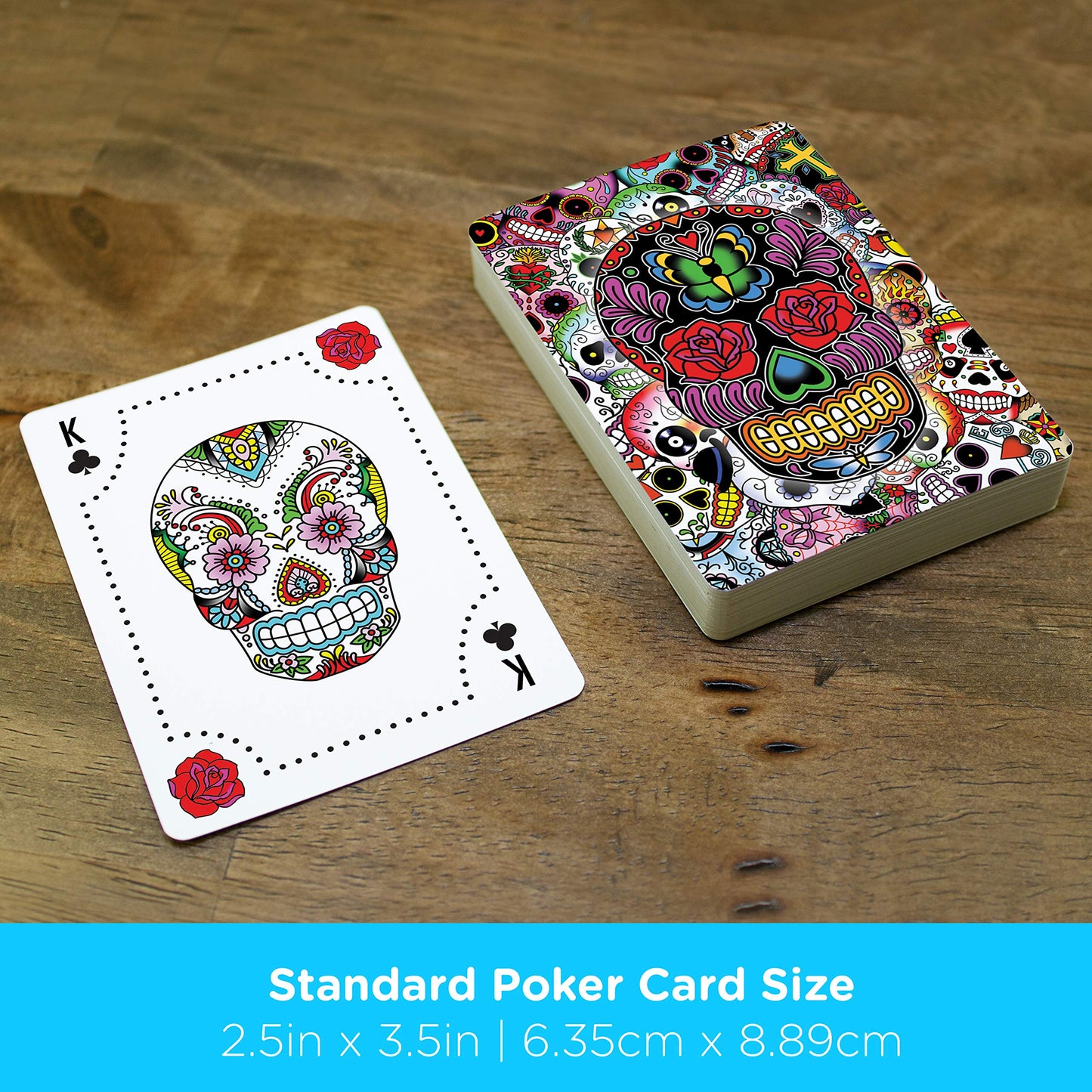 Aquarius Sugar Skulls Playing Cards - Sugar Skulls Themed Deck Of Cards For Your Favorite Card Games - Officially Licensed Sugar Skulls Merchandise & Collectibles