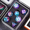 Gradual Purple Blue Moon Liquid Core Dnd Dice Set For Role Playing Games, Galaxy Dungeons And Dragons Dice Set For Gifts, Rpg Li
