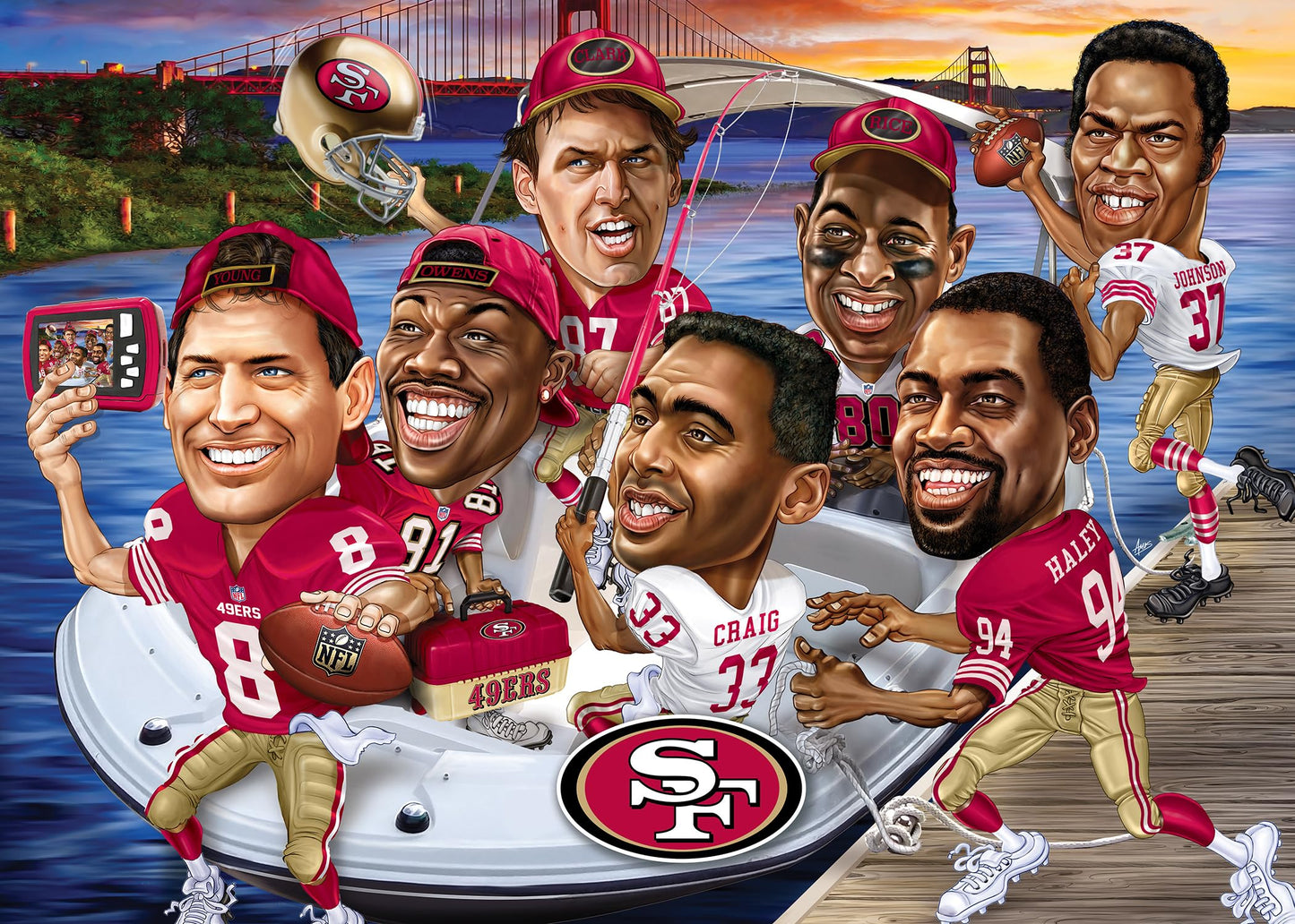 MasterPieces 500 Piece Sports Jigsaw Puzzle for Adults - NFL San Francisco 49ers All-Time Greats - 15x21
