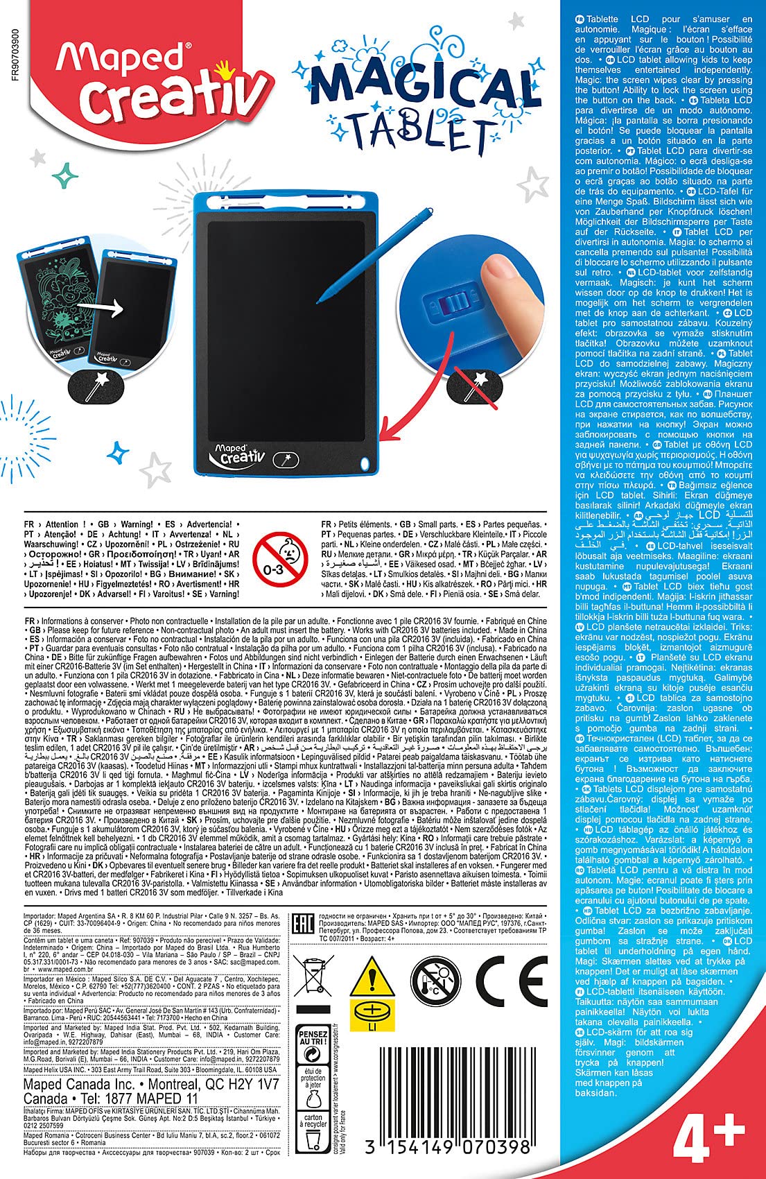 Maped Creativ Magical Drawing Tablet 2 Piece Kit (907039),Blue