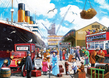 MasterPieces 1000 Piece Jigsaw Puzzle - Titanic Boarding, Cardboard, 19.25"x26.75", Assorted Colors, Model 60346