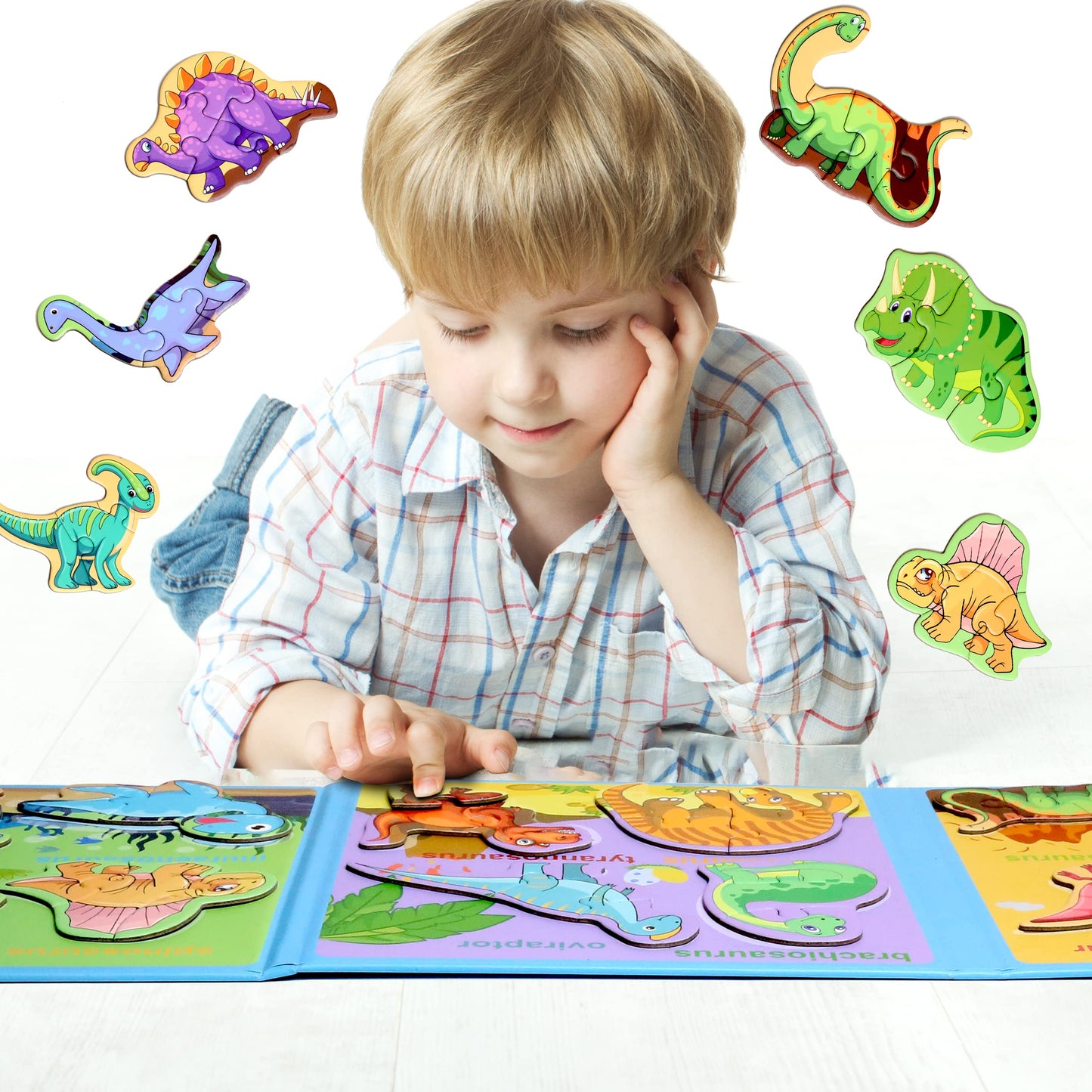 Magnetic Puzzles For Kids Ages 1-3, Travel Toddler Puzzles Ages 2-4 Year, Dinosaur Activities Toy For Boys & Girls 3-5 Yo - Lear