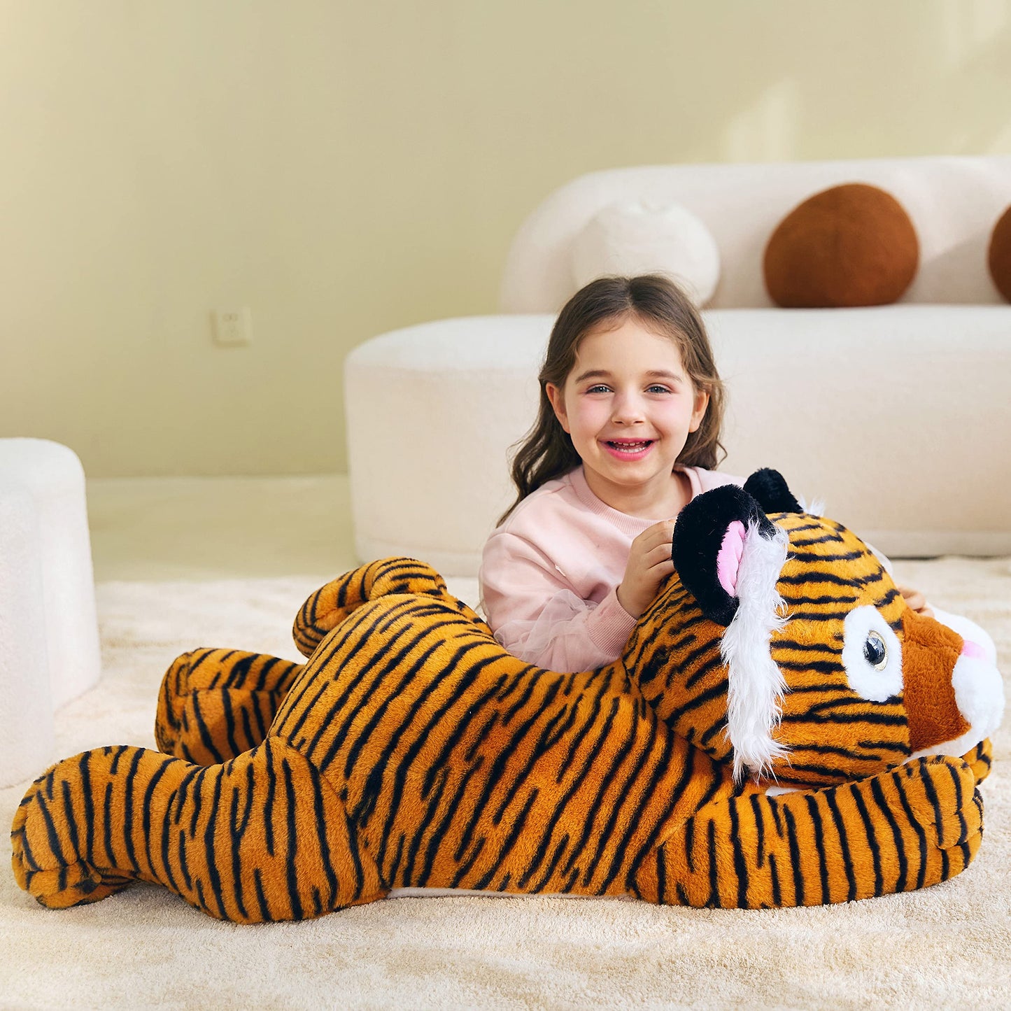 Ikasa Giant Tiger Stuffed Animal Plush Toy,Large Cute 30' Jumbo Soft Toys,Huge Big Size Plushy Fluffy Fat Oversized Plushie,Gifts For Kids