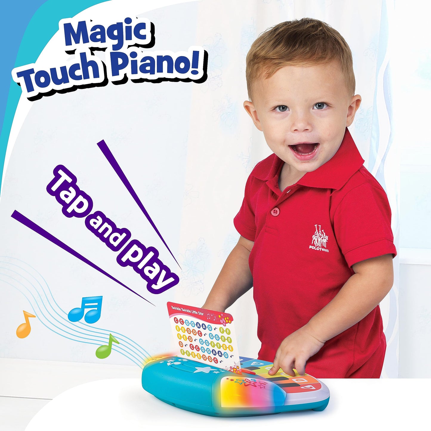 Hap-P-Kid Magic Touch Baby Piano, Toddler Music Toy, Infant Touch Sensor Musical Instrument, Switch Between Xylophone, Kids Play