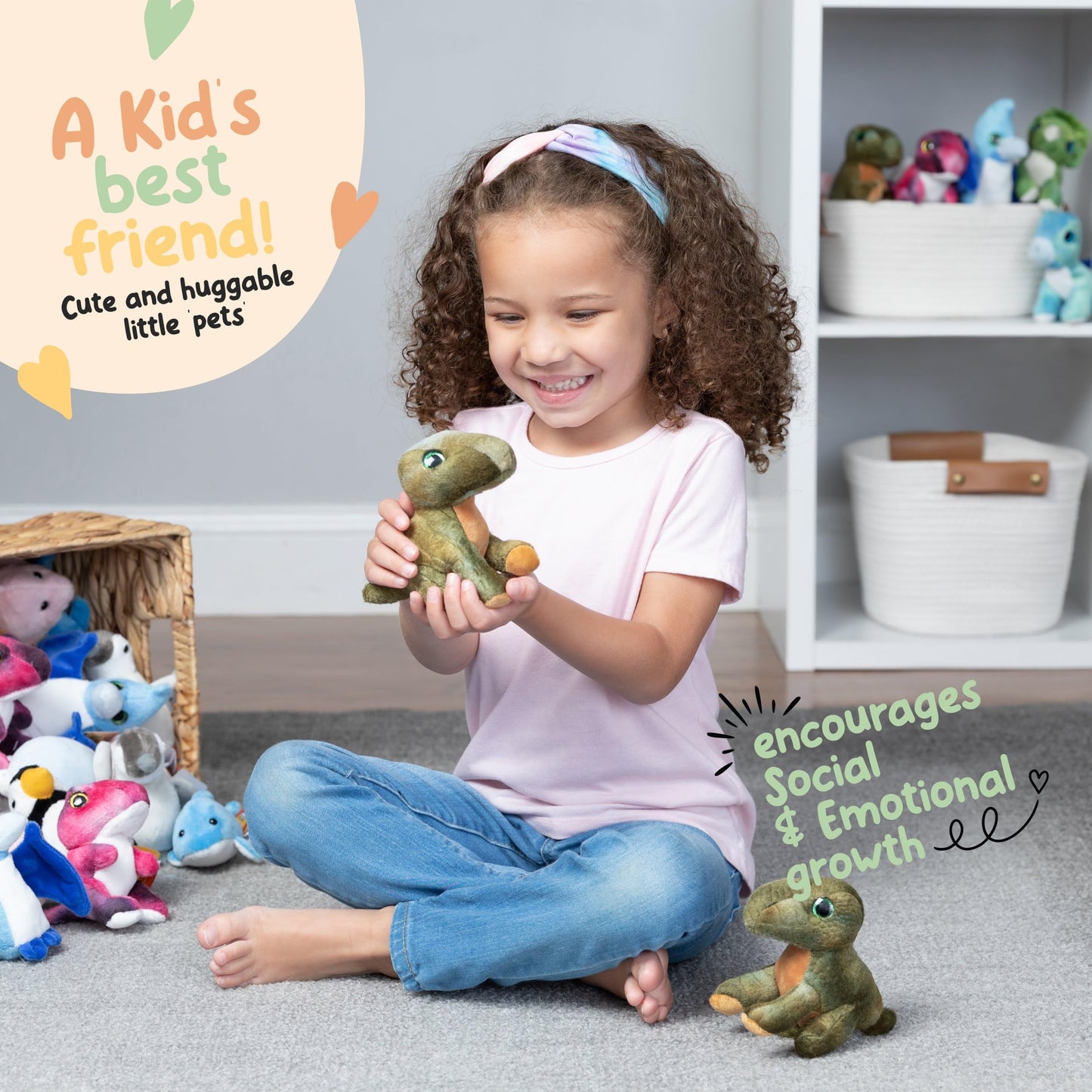 Forest & Twelfth Stuffed Brontosaurus, Single Mini Stuffed Animal Plush Toy For Kids, Dinosaur Party Favors And Goody Bags, Clas
