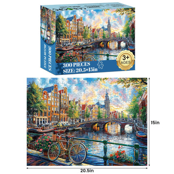 Jigsaw Puzzles 300 Pieces For Adults Bike Puzzles For Kids Ages 8-10 10-12 Puzzles Games 300 Piece Puzzle Recycled Cardboard Puzzles Educational Toys Gift Family Puzzle