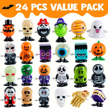 JOYIN 24 PCS Halloween Wind Up Toys for Kids Gifts Wind Up Toys Bulk for Halloween Party Favors Goodie Bag Fillers Student School Classroom Favors Carnival Game Prizes