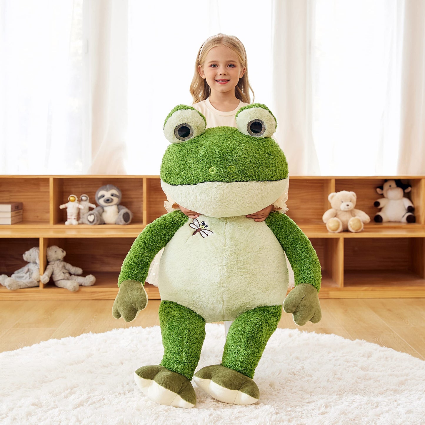 Earthsound Giant Frog Stuffed Animal Plush Toy,Large Frog Jumbo Cute Soft Toys,Big Size Huge Fluffy Plushy Oversized Fat Plushie