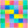 Prosource Foam Puzzle Floor Play Mat For Kids And Babies With Solid Colors, 36 Or 16 Interlocking Tiles With Borders, Assorted
