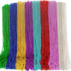 Elefama 200PCS Mardi Gras Beads Necklaces Bulk 33 Inch 7 mm Purple Blue Pink Silver Gold Red Green Mardi Gras Beaded Necklaces G