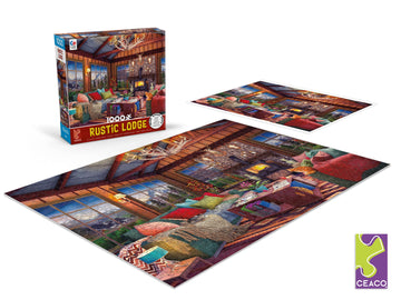 Ceaco - Rustic Lodge - Cozy Fire - 1000 Piece Jigsaw Puzzle, 27 X 20