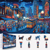 500 Piece Jigsaw Puzzles For Adults, Street Vintage Night Scene With Musicians Puzzle For Adults - Hard Unique Difficult Challen