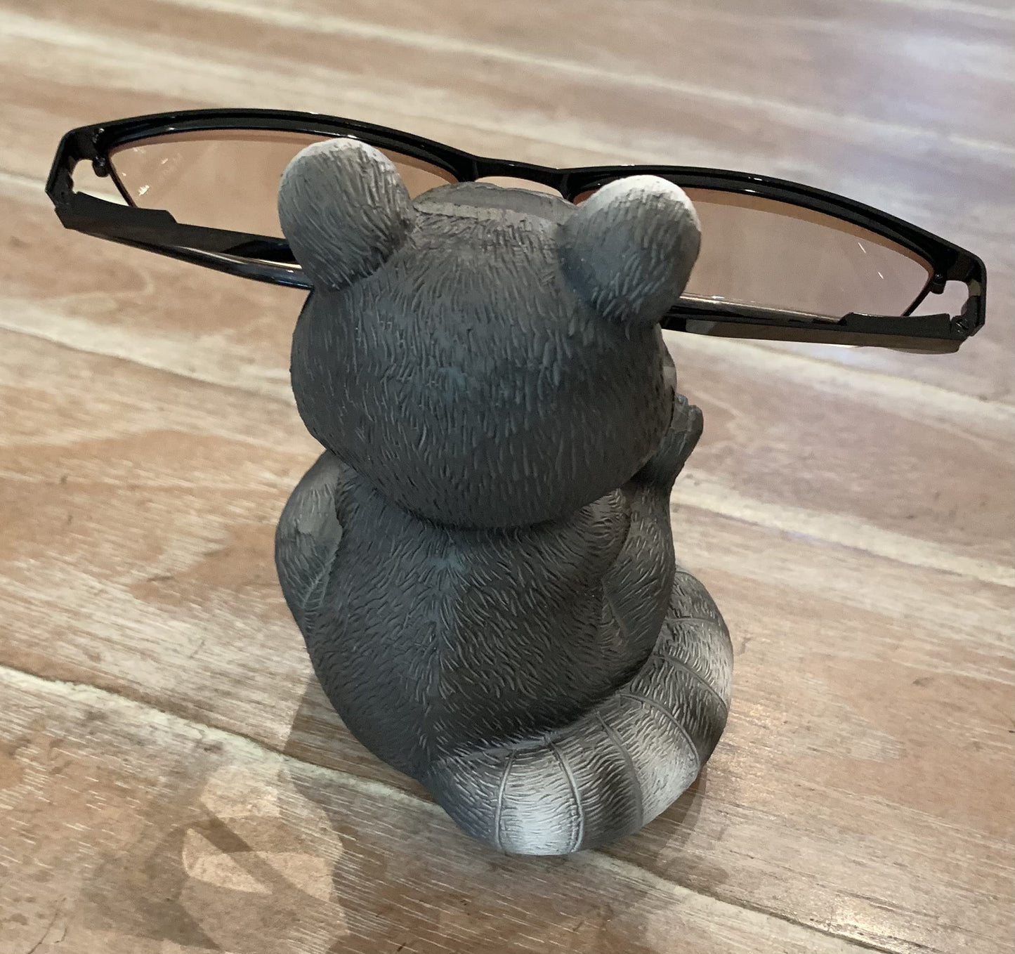 Top Brass Cute Racoon Whimsical Eyeglasses Holder Stand - Fun Glasses Keeper