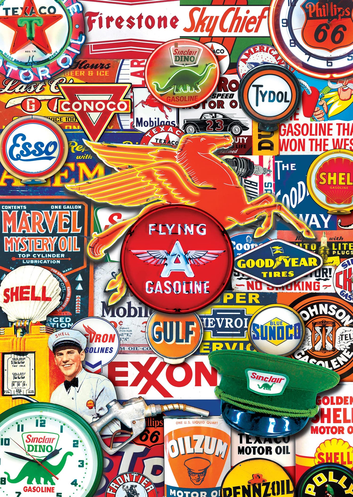 Masterpieces 1000 Piece Jigsaw Puzzle With Collectible Tin Case - Retro Petrol - 11.25'X16.75'