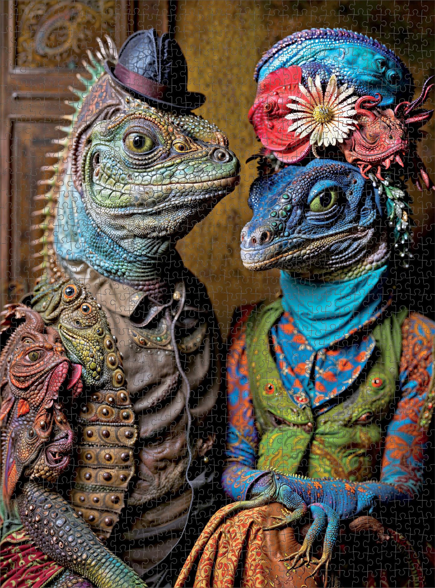 Cross & Glory - Meet The Aliens: Kael And Narae - 1000 Piece Jigsaw Puzzle | Intergalactic Love Story | Vibrant Alien Puzzles With Satin Finish