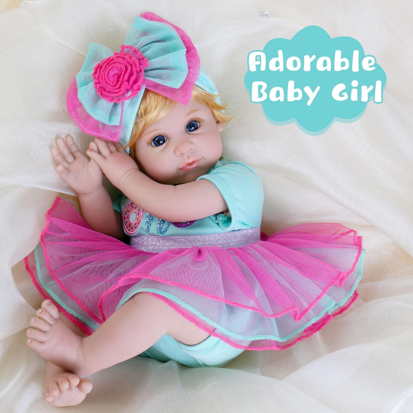 Milidool Reborn Baby Dolls, Realistic Newborn Baby Girl Doll, 22 Inch Lifelike Newborn Girl Doll Weighted Doll Girl With Feeding Toy Accessories Set, Great Gift Set For Grandma Kids 3+