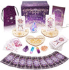Tirlano 78 Tarot Cards With Guide Book - Tarot Deck Gift Set With Tarot Cloth, Chakra Stones & Tarot Bag, Purple Tarot Cards For