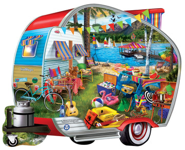 MasterPieces 1000 Piece Jigsaw Puzzle - Happy Campers, Cardboard, Multi Color, 25.55"x20.42", Model 72143