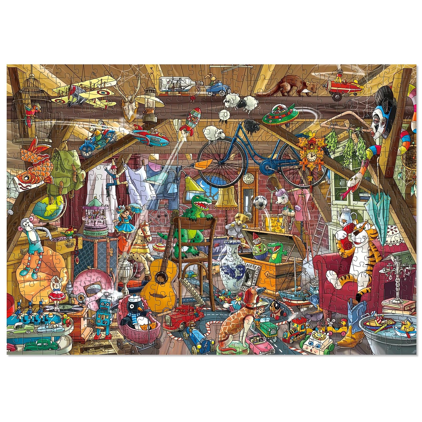 Elx 500 Piece Jigsaw Puzzle For Adults,Scene On The Attic Unique Difficult And Challenge Large Puzzle Game, Room Wall Decor (27.