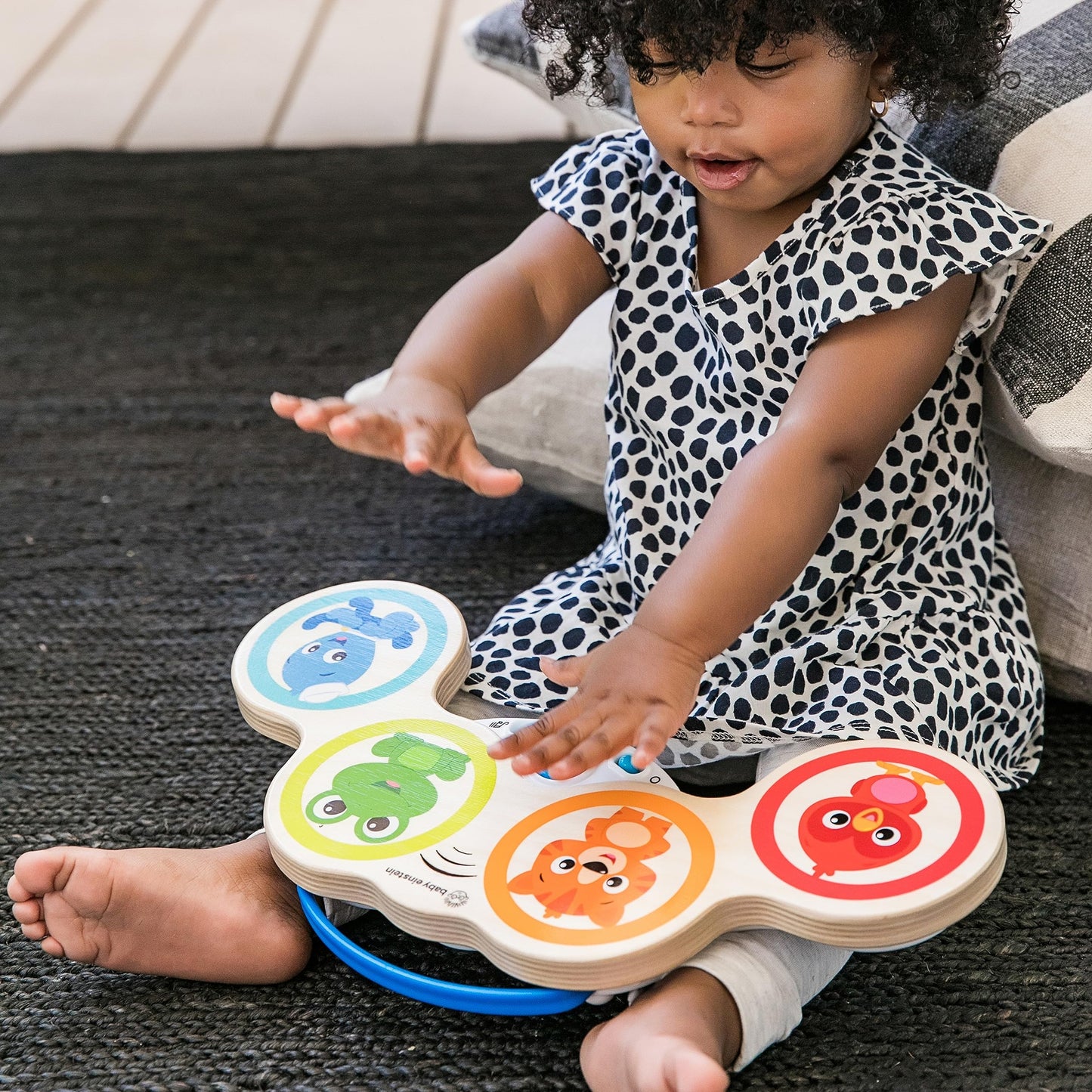 Baby Einstein Wooden Drum Musical Toy, Ages 6 Months+, Model 11650-6, 1 Count, Colorful Design, Engaging Sound Features