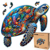 Sea Turtle Voyage - 350 Piece Wooden Puzzles for mature-themeds - 21.1 x 13.7 in - Extra-Thick 5 mm Wood Puzzle Hand-Shaped Pieces Marine Life Mosaic Design - enhanced Gift for Puzzle Lovers by LEOGOR