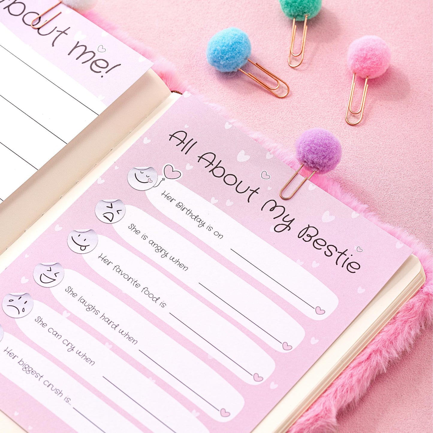Happy LolliME Pink DIY Journal Kit for Girls - 300+ Pieces! Lockable Fuzzy Diary, Markers, Stickers & Empowering Pages - Gift Bo