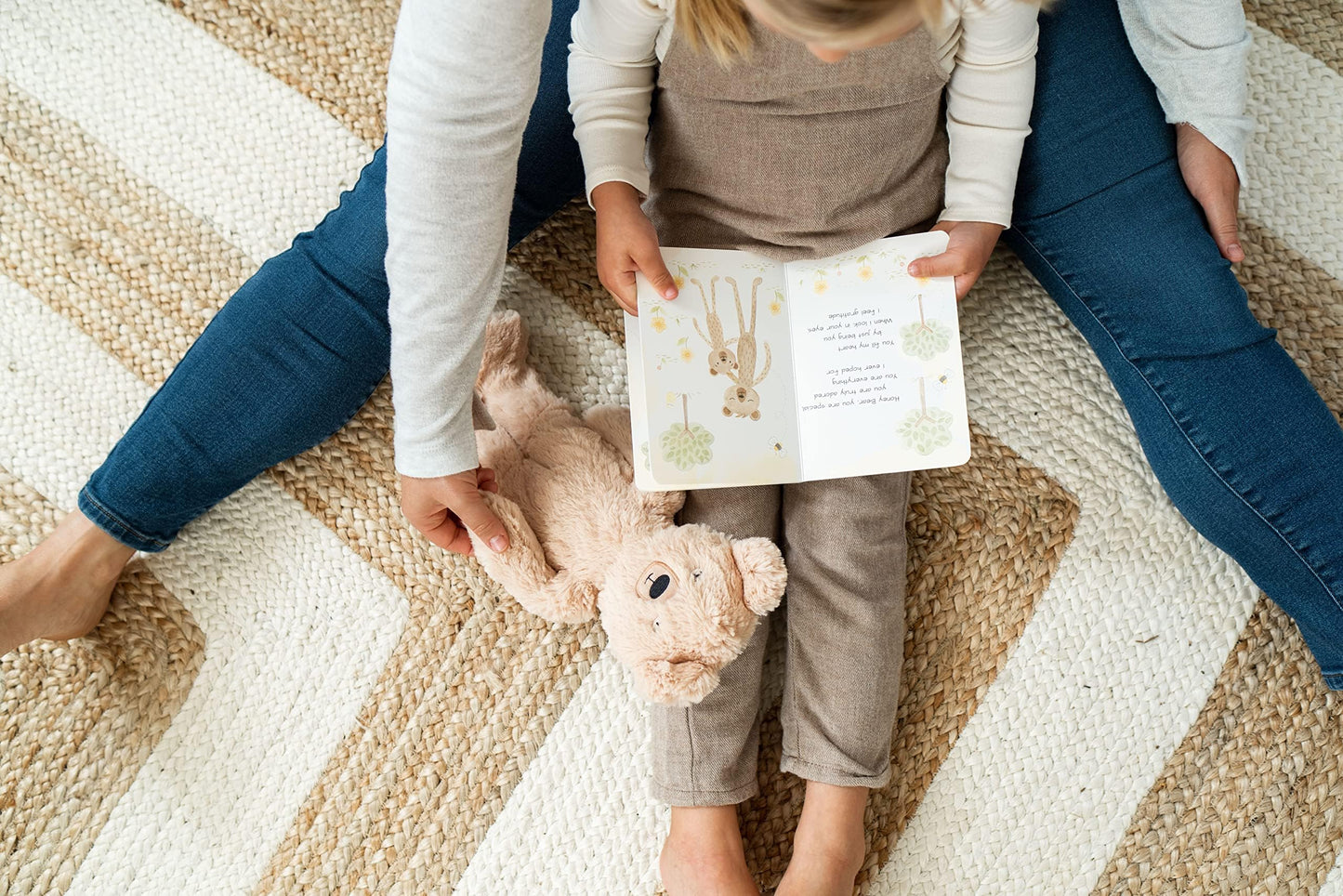 Slumberkins 14' Honey Bear Kin & 2 Board Books Complete Set Bundle | Promotes Gratitude, Respect & Sharing | Social Emotional Tools For Ages 0+ (Honey Bear Kin Plush + 2 Board Books)