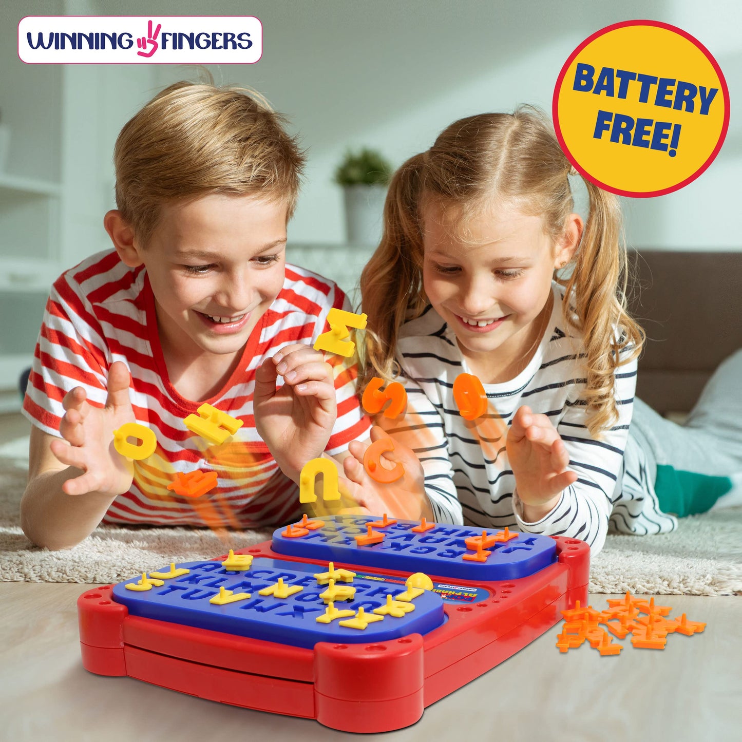 Winning Fingers Pop Up Board Game 2-Player | Preschool Game With Alphabet Puzzle Pieces | Educational Learning Toy For Toddler And Kids Ages 3+