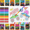 BenLouis 24 Monster Truck Mini Coloring Books Kids with 24 Stacking Crayons Monster Car Party Favors Activity Books Bulk for Kid