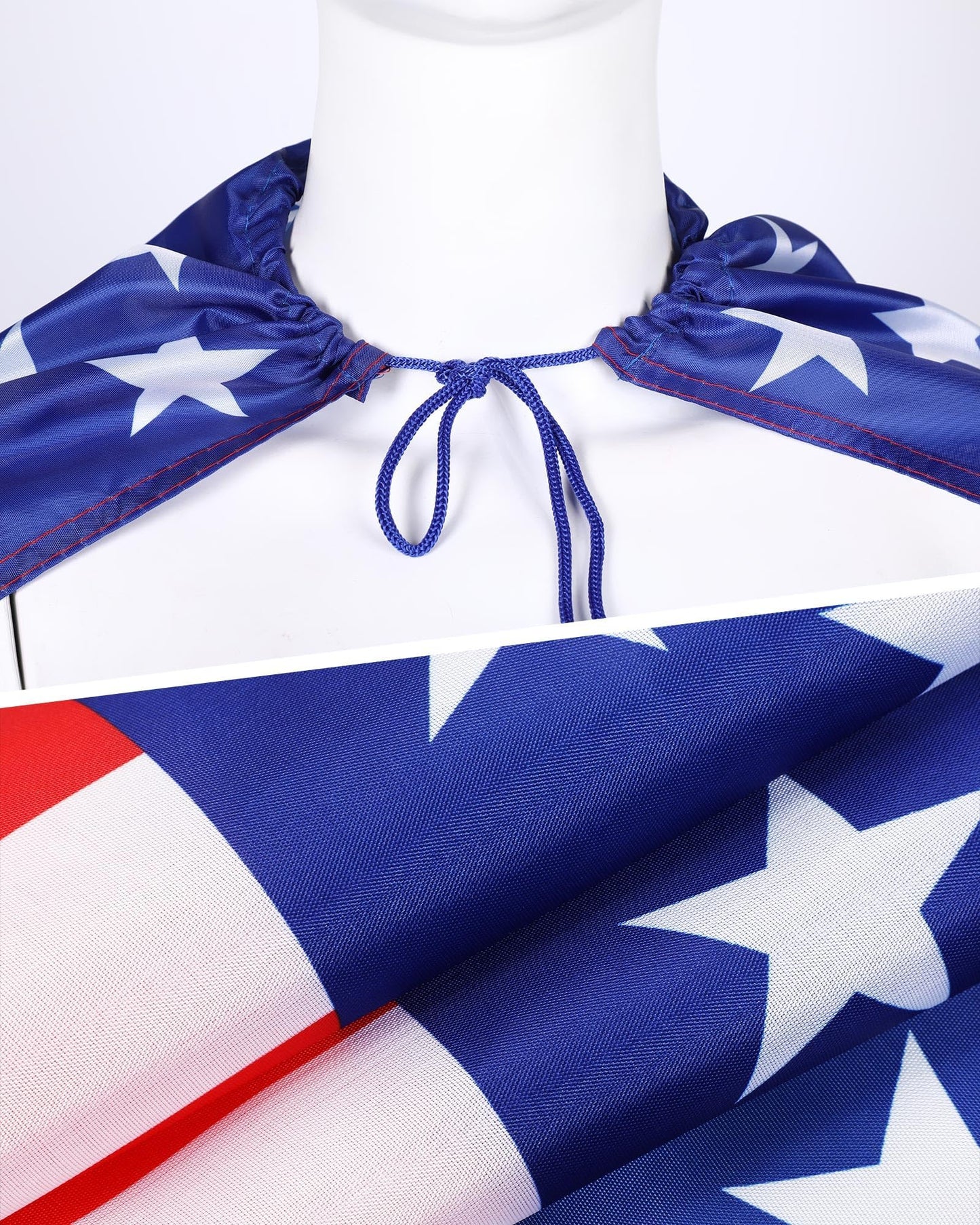 Wgudzpj American Flag Costume Cape USA Patriotic Flag Cloak and headband for Kids Boys Girls