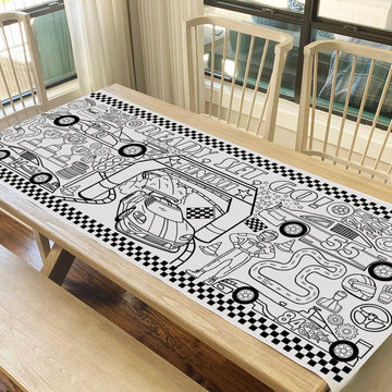 Tiny Expressions Race Car Coloring Tablecloth For Kids - Rolled, No Creases 30' X 72' Large Coloring Poster For Race Car-Themed Birthday Parties - Fun Racing Party Decorations For Boys