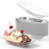 Avant Grub Super Fun, Recyclable 8Oz Plastic Banana Split Boats 50 Pack. Durable, Disposable Ice Cream Sundae Dishware Bowl. Per