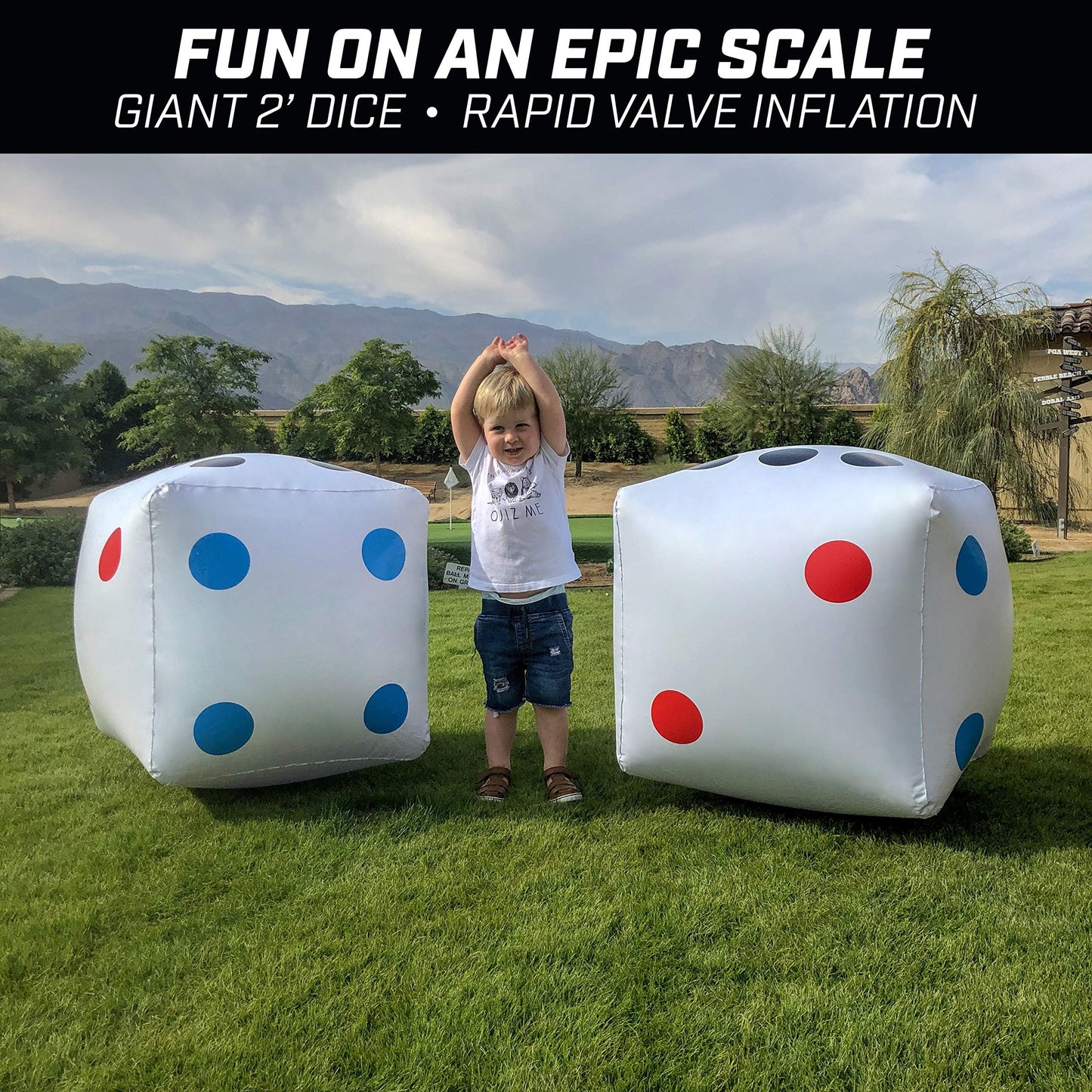 GoSports Giant 2 ft Inflatable Dice 2 Pack - Huge Size with Rapid Valve Inflation
