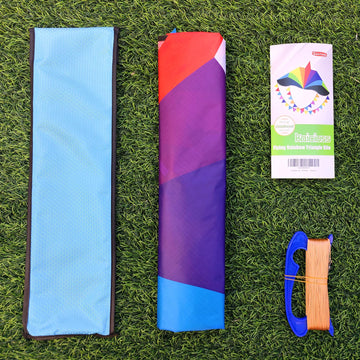 Kaiciuss Rainbow Kite For Kids & Adults Easy To Fly, Large Single Line Kite For The Beach, 55' X 28' Delta Kite Comes With 300 Ft String Kite Handle