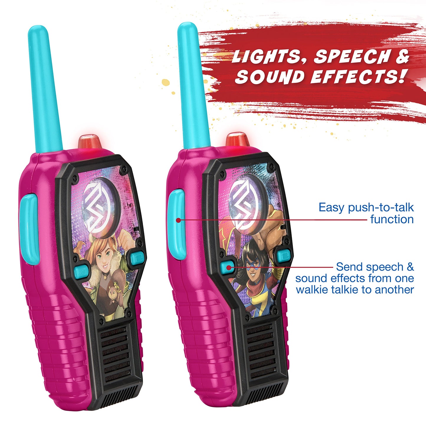 Marvel Rising Frs Walkie Talkies With Lights And Sounds Kid Friendly Easy To Use