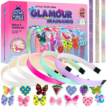 PURPLE LADYBUg Headband Making Kit - great gifts for girls 8-12 Years Old & girls Toys Age 6-8 - Arts and crafts for Kids Ages 8