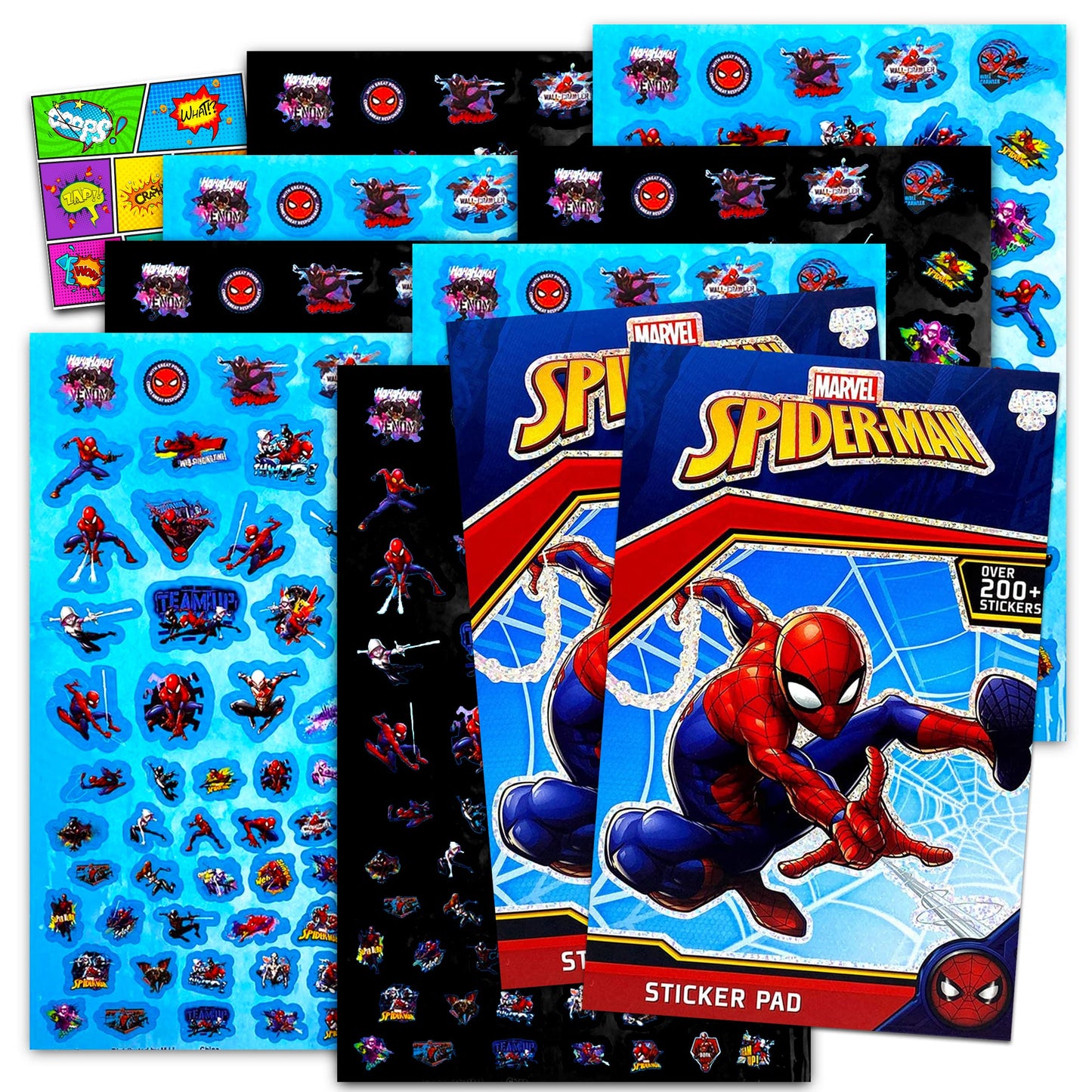 Spiderman Homcoming Stickers Party Favors Bundle of 12 Spiderman Sticker Sheets and 2 GWW Specialty Reward Stickers