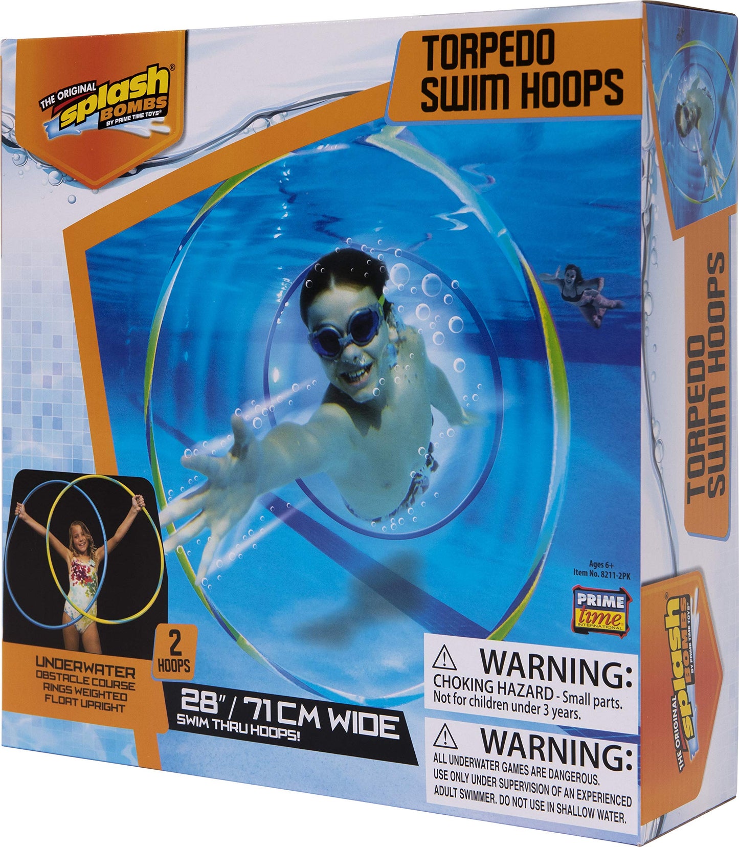Prime Time Toys Diving Masters Torpedo Swim Hoops Set, 2-Pack