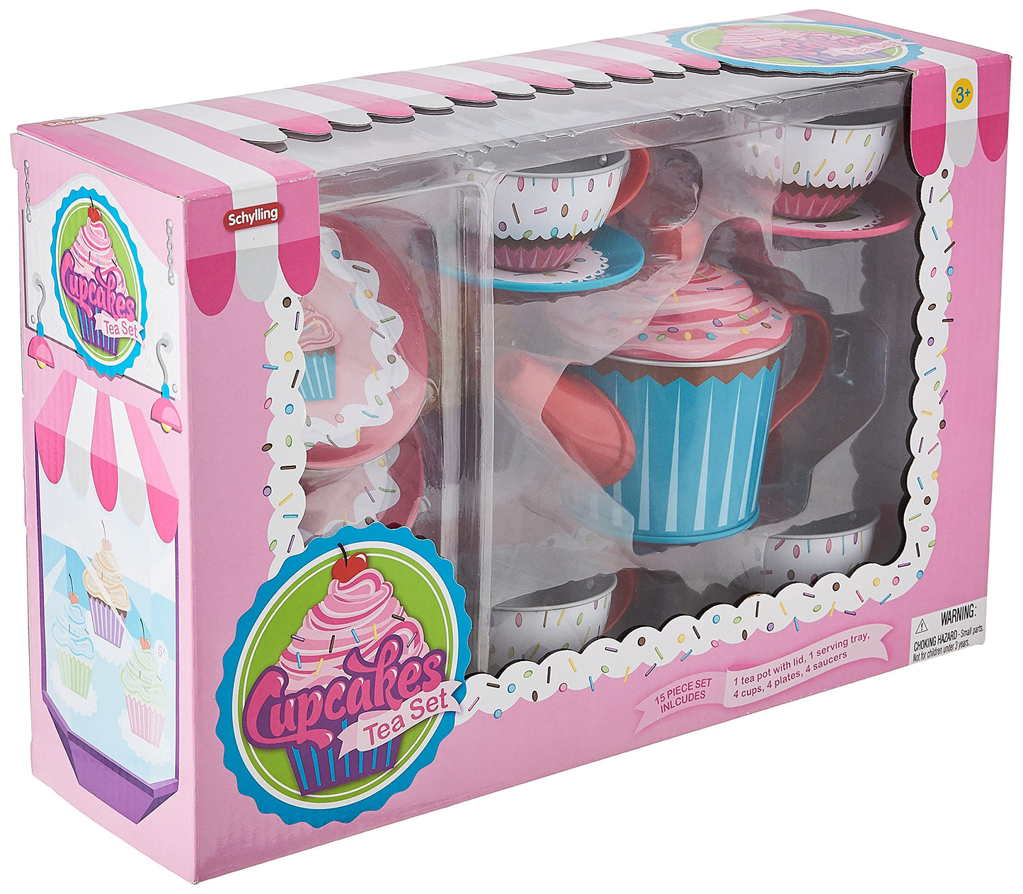 Schylling Cupcakes Tin Tea Set Multi-colored, Small