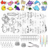 Petdcheb Shrink Paper Kit, 160 Pieces Art Craft Kit Including 25 Patterned Shrink Plastic Sheets, Keychain And Jewelry Accessori