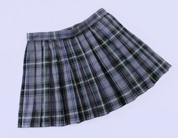 Beautifulfashionlife Women`S Pleated Over Knee Short Skirts (L,Light Blue Mixed Green)