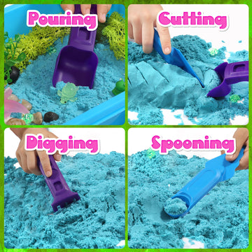 AGENTLAN Axolotl Sensory Bin - Play Sand Toys for Toddlers, 8.3x13.1 inches, Safe Plastic, Ideal Gift for Ages 3-8