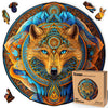 Wolf Enchantment - 200 Piece Wooden Puzzles for mature-themeds - 12 x 11.8 in - Extra-Thick 5 mm Wood Puzzle Hand-Shaped Pieces Round Mosaic Design - enhanced Gift for Puzzle Lovers by LEOGOR