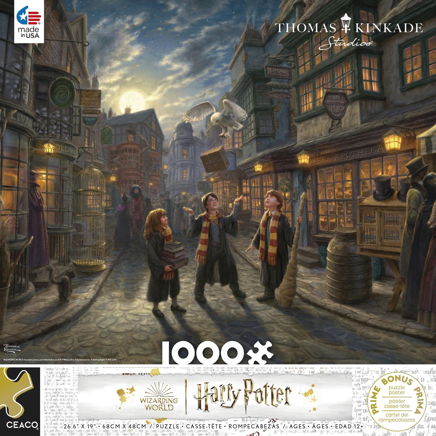 Ceaco - Thomas Kinkade - Harry Potter - Wizarding World - Diagon Alley - 1000 Piece Jigsaw Puzzle