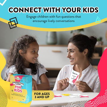 Createfun Connection Cards For Kids - 101 Family Conversation Starters For A Deeper Connection - Engaging And Fun Conversation Cards For Ages 3 And Up To Help Improve Self-Confidence And Family Bond